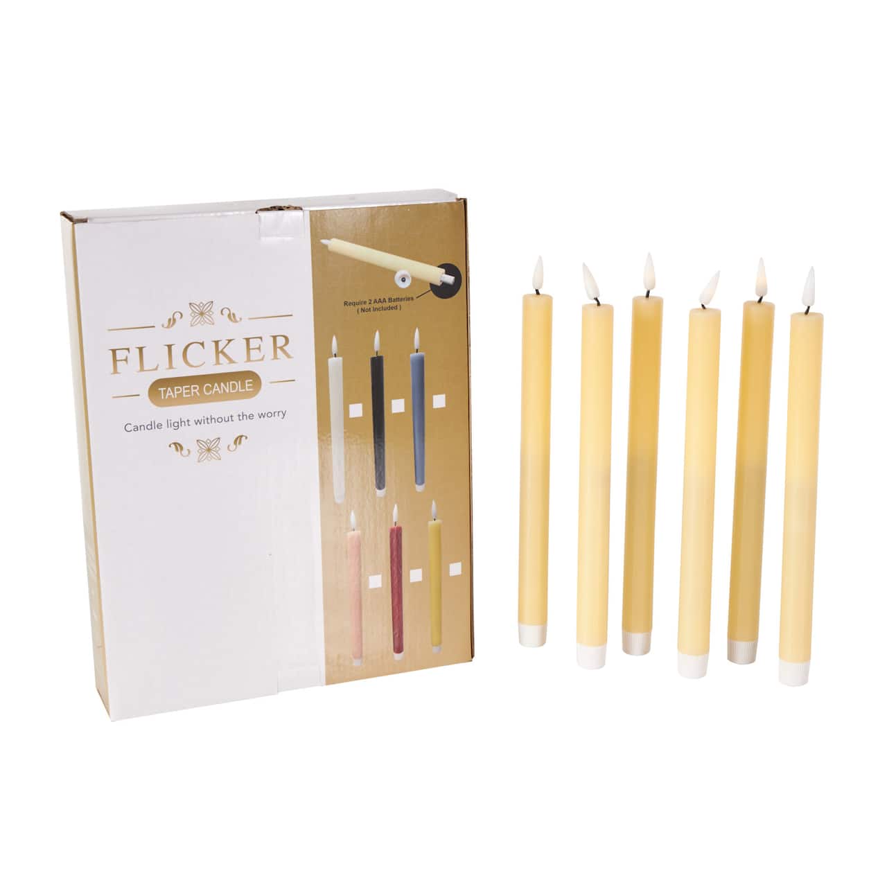 11" Flameless Wax Candles with Remote Control, 6ct.